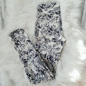 H&M Skinny Blue Floral Jean/Jegging